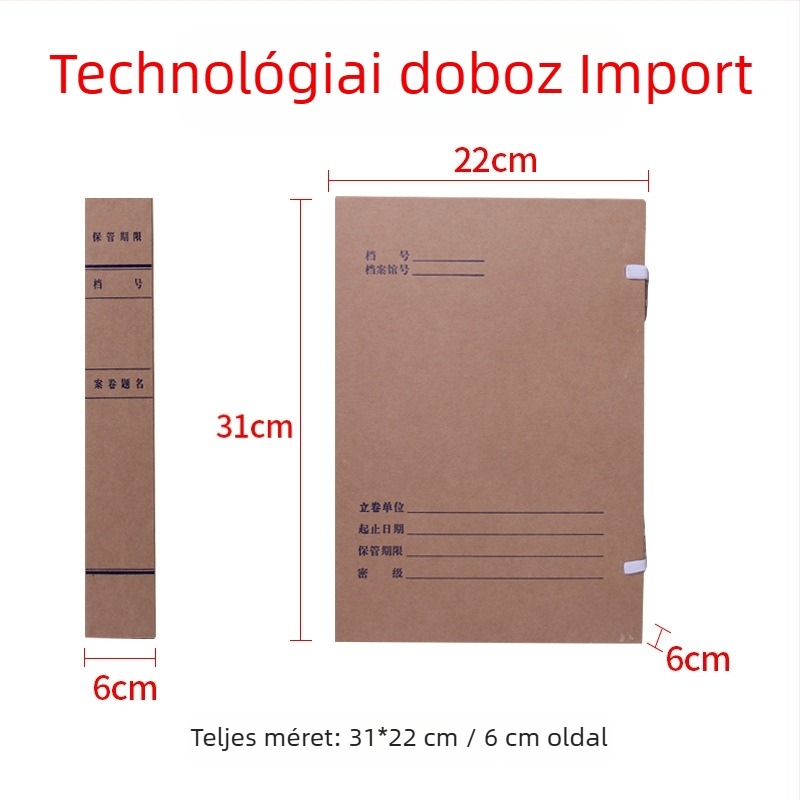 A4-es méretű kraft papírból készült dokumentumtartó doboz, savmentes