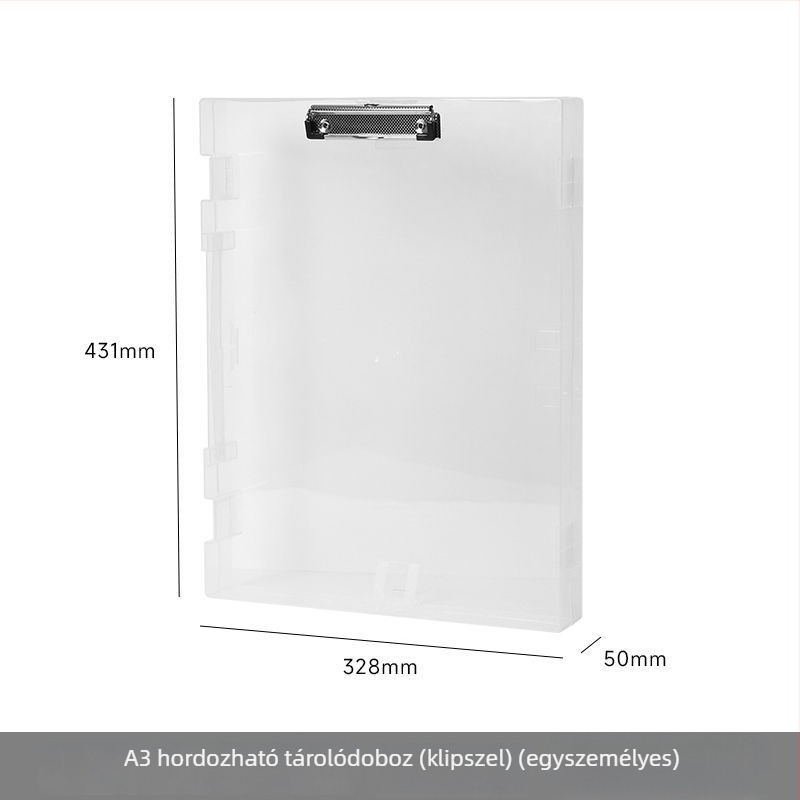 A3 átlátszó dokumentumtartó doboz vastag falú, diákok számára, nagy kapacitás, többfunkciós művészeti mappa és asztali szervező