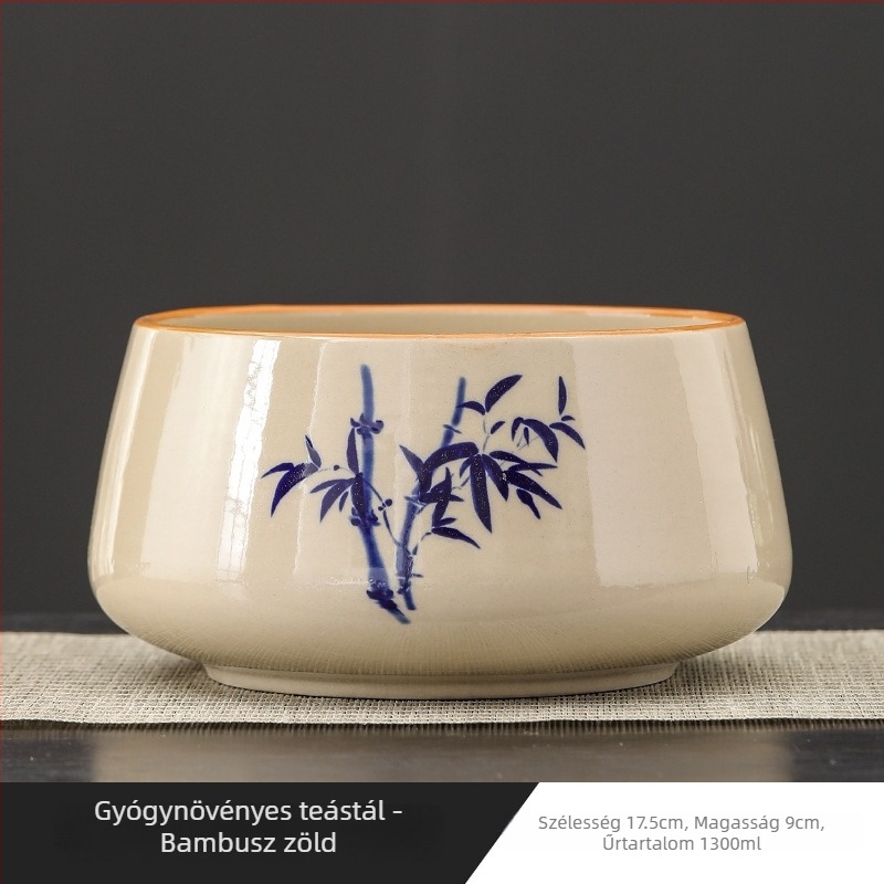 Kerámia teamosóedény Gongfu tea ceremóniához, vízmedencével és hulladékvíz tartállyal