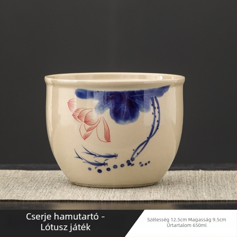 Kerámia teamosóedény Gongfu tea ceremóniához, vízmedencével és hulladékvíz tartállyal