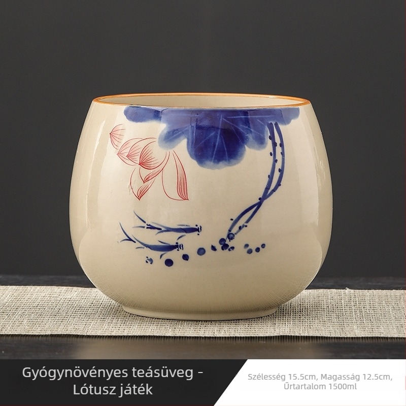 Kerámia teamosóedény Gongfu tea ceremóniához, vízmedencével és hulladékvíz tartállyal