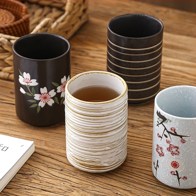 Japán stílusú porcelán teáscsésze, sushi csésze, retro kis teáscsésze, irodai teáscsésze, leveses pohár