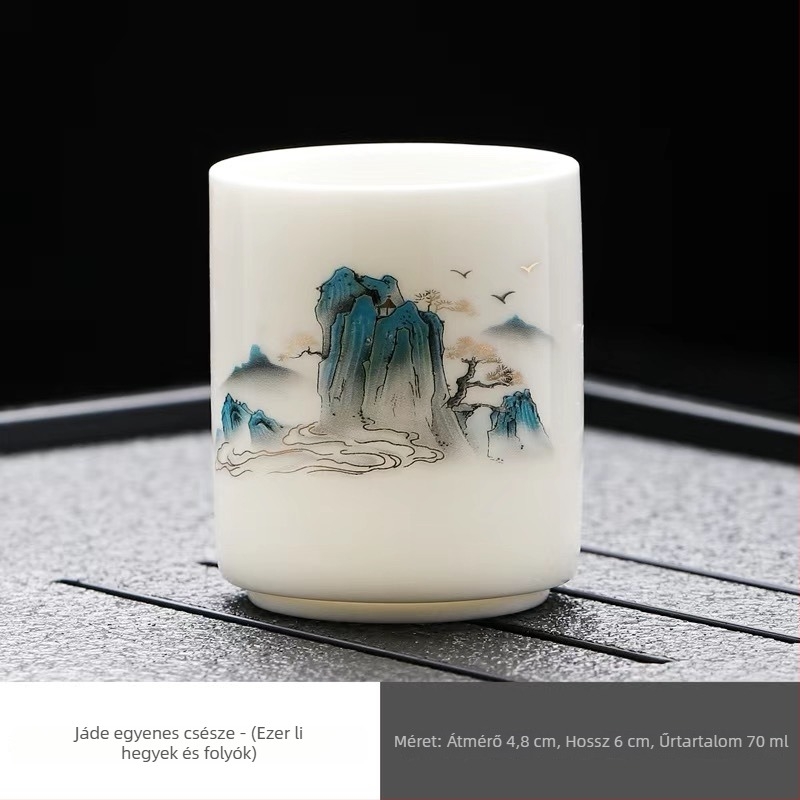 Fehér porcelán teáscsésze egyenes szájú, minimalist kerámia teáscsésze személyes használatra
