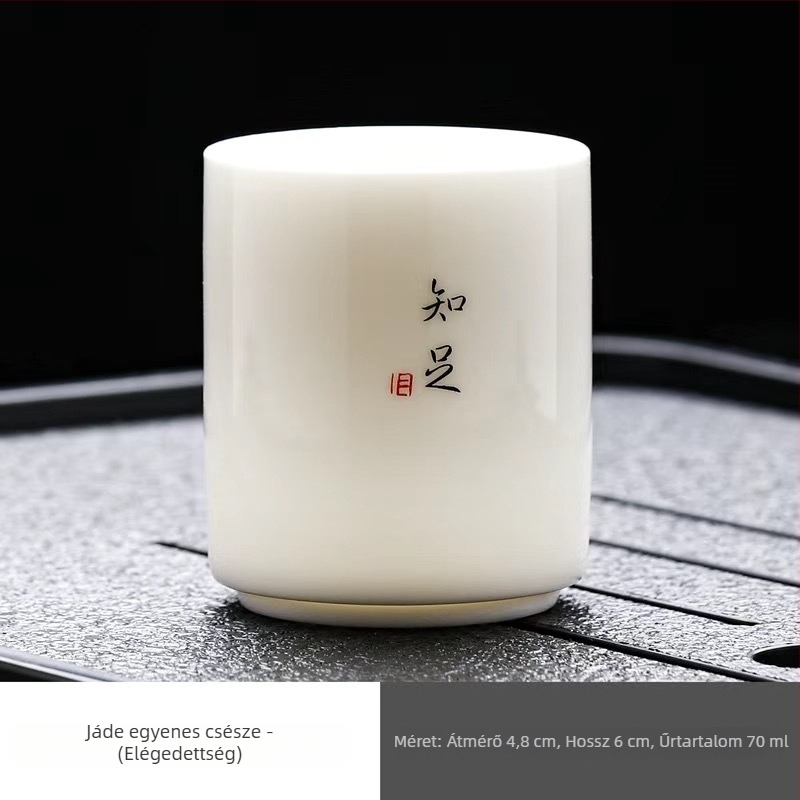 Fehér porcelán teáscsésze egyenes szájú, minimalist kerámia teáscsésze személyes használatra
