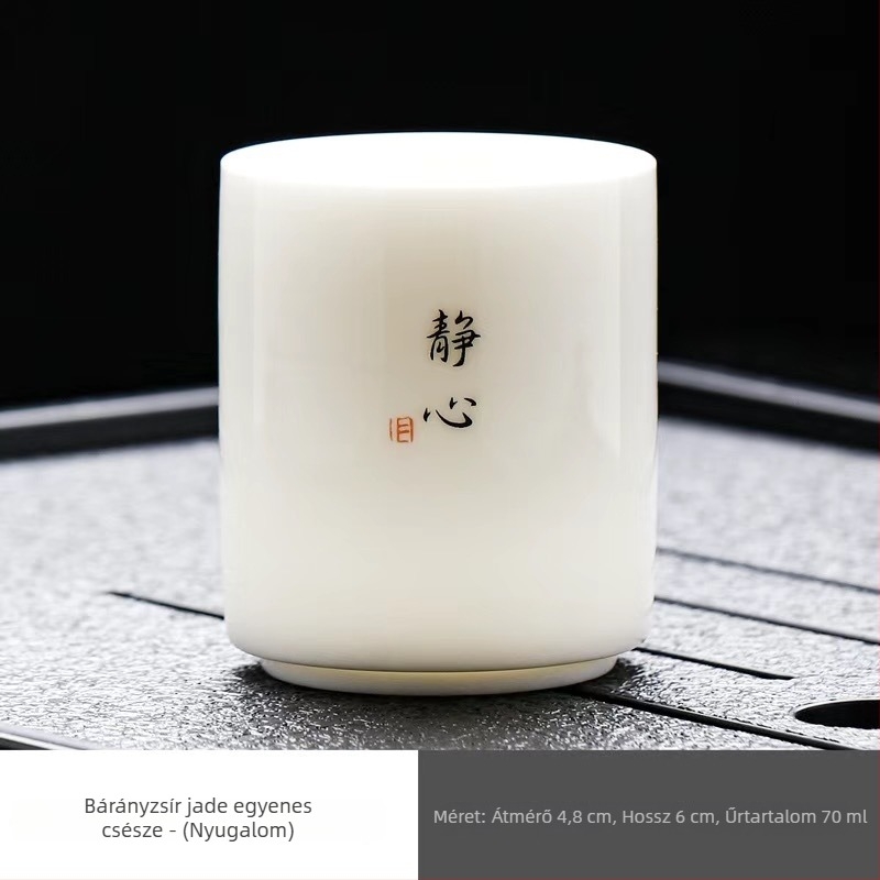Fehér porcelán teáscsésze egyenes szájú, minimalist kerámia teáscsésze személyes használatra