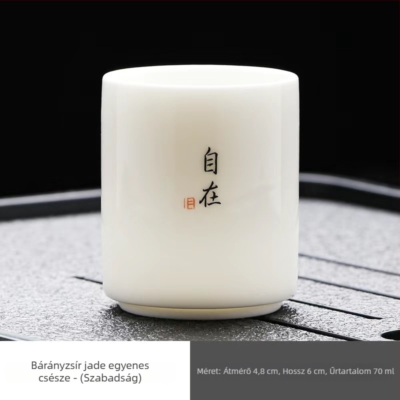 Fehér porcelán teáscsésze egyenes szájú, minimalist kerámia teáscsésze személyes használatra