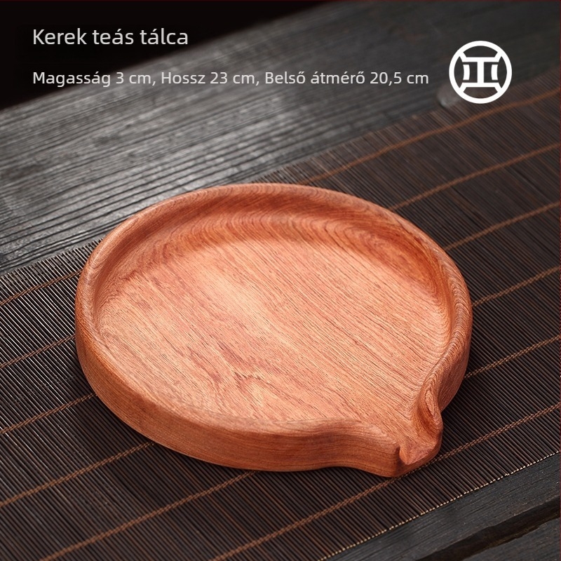 Masszív rózsafa teás tálca Pu'er teához, kóstoló tál, teakeksz-doboz és levélértékelő tál