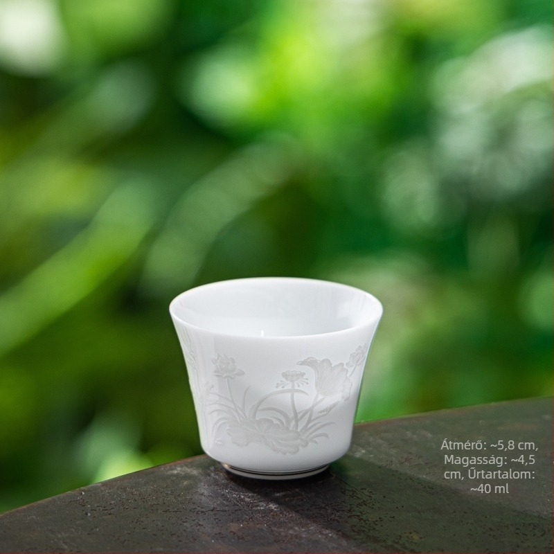 Kínai stílusú porcelán teáscsésze arany díszítéssel, otthoni használatra, tea kóstolására