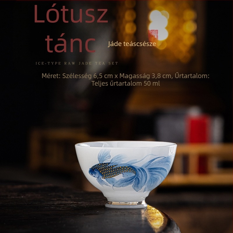 Kínai stílusú porcelán teáscsésze arany díszítéssel, otthoni használatra, tea kóstolására