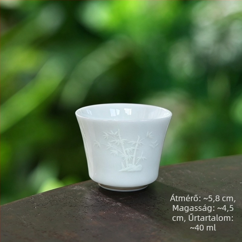 Kínai stílusú porcelán teáscsésze arany díszítéssel, otthoni használatra, tea kóstolására
