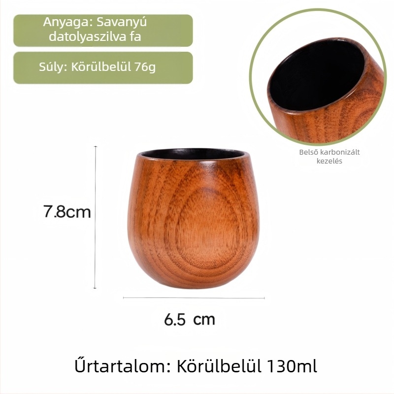 Gravírozott fa whiskey pohár, fa teáskészlet és kávés bögre – kézzel készített italos edények