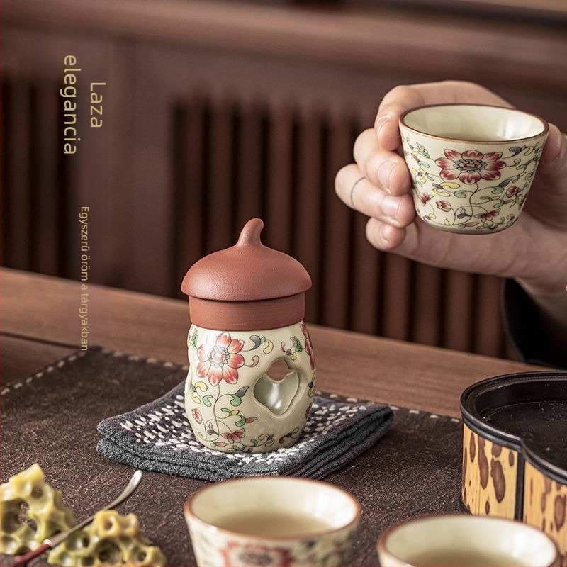 Kerámia teáskanna fedőtartó, teáscsésze fedőtartó, teakeverék kiegészítők, Tea Pet dekoráció