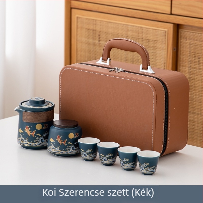 Porcelánból készült hordozható teás készlet utazásokhoz és irodai használatra