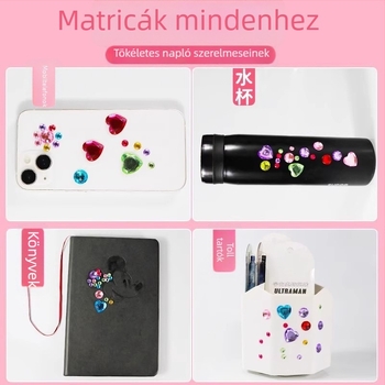 3D hercegnő köves matricák – készlet lányoknak, kristályos díszítés
