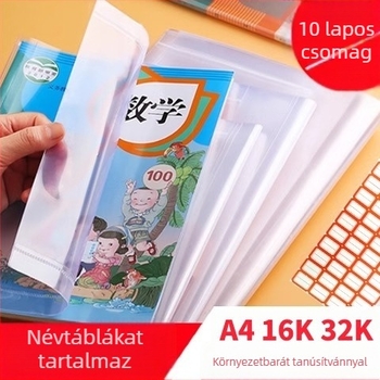 Megvastagított átlátszó könyvborító A4/16K/32K, vízálló védőborítás, vágás nélkül, környezetbarát könyvfilm általános- és középiskolások számára