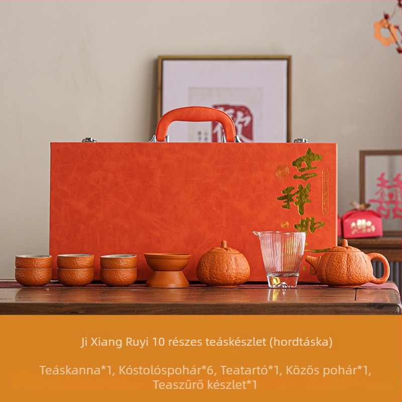 Persimmon Ruyi kerámiás teás készlet teáskannával és teás poharakkal, ajándékdobozban, testre szabható