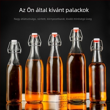 Haowen Snap-On üvegből készült borosüveg, lezárt italadagoló üveg, átlátszó alkoholtartalmú üveg, enzimsüveg, otthon készített bor