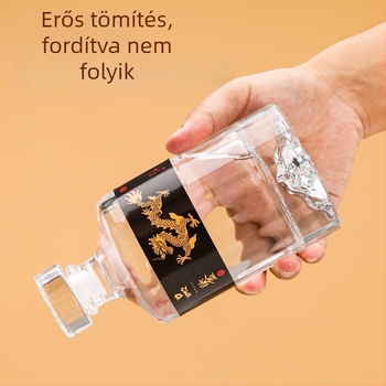 Kristályfehér üvegű italosüveg ajándékkészlet luxus dobozban, teljes csomagolás, zárható üres palackok esküvőkre és otthoni készítéshez.