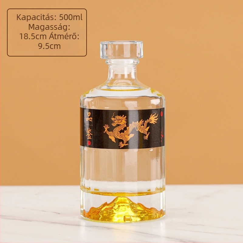 Kristályfehér üvegű italosüveg ajándékkészlet luxus dobozban, teljes csomagolás, zárható üres palackok esküvőkre és otthoni készítéshez.