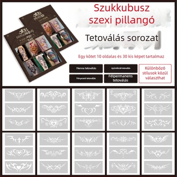 Szukkubusz üreges sablonnal, megnövelt permetezett tetoválás album — pillangó, szív, bőrhibák eltakarítása; kulcscsont, alsó hát, alsó has; uniszex