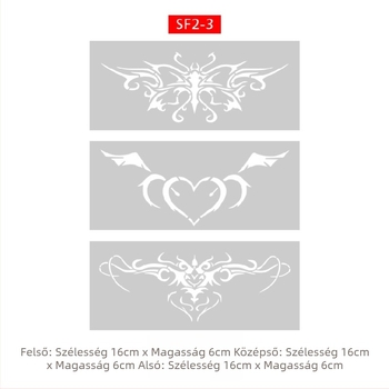 Szukkubusz üreges sablonnal, megnövelt permetezett tetoválás album — pillangó, szív, bőrhibák eltakarítása; kulcscsont, alsó hát, alsó has; uniszex
