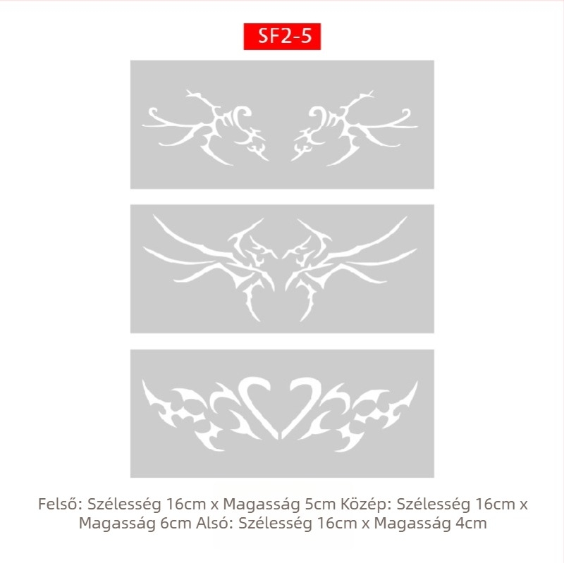 Szukkubusz üreges sablonnal, megnövelt permetezett tetoválás album — pillangó, szív, bőrhibák eltakarítása; kulcscsont, alsó hát, alsó has; uniszex