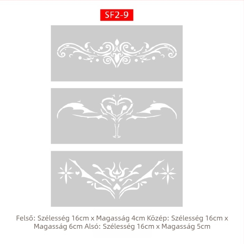 Szukkubusz üreges sablonnal, megnövelt permetezett tetoválás album — pillangó, szív, bőrhibák eltakarítása; kulcscsont, alsó hát, alsó has; uniszex