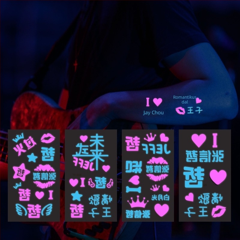 Zhiqian koncertjére készült két színű fénylő arctatuálók Mayday, Zhang Shaohan és Jay Chou részére – világító arci matricák