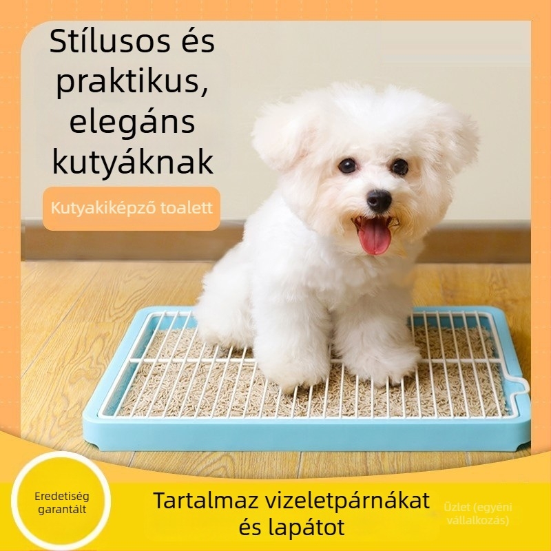 Kis méretű kutyák toalett tálca, szivárgás elleni védelemmel, levehető mosható medencével, lapos kialakítású vécé kistestű fajtáknak