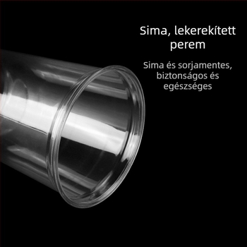 Egyszer használatos PET pohár tej-tea italhoz, U-formájú pohár, 90 mm átmérő