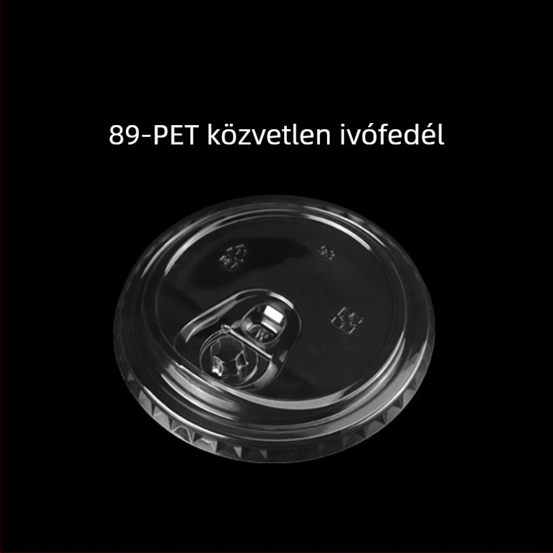 Egyszer használatos PET pohár tej-tea italhoz, U-formájú pohár, 90 mm átmérő