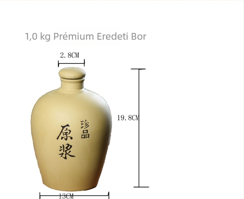 Purpurszínű agyag kerámia borosüveg zárható fedéllel, 0,5–2,5 kg kapacitás, otthoni tárolásra, retro luxus stílus.