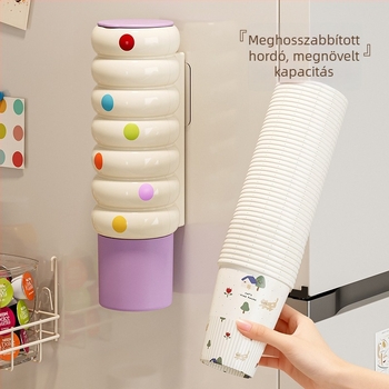 Falra szerelhető pohártartó egyszer használatos papír poharakhoz, műanyag pohár tároló otthonra és kávézóba, pohár tároló állvány