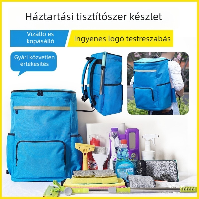 Anxinjie Otthoni tisztítóeszköz-készlet – vízálló tároló hátizsák, nagy kapacitású