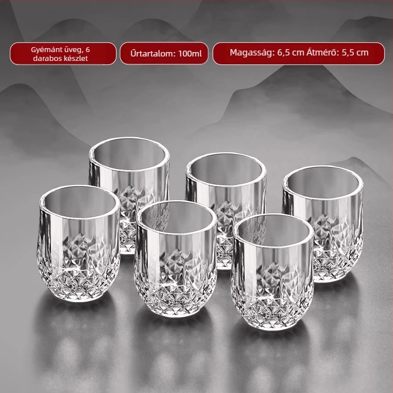 Luxus likőr pohár készlet, kiváló minőségű üveg, háztartási használatra, 100 ml