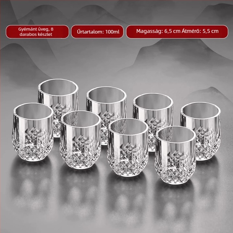 Luxus likőr pohár készlet, kiváló minőségű üveg, háztartási használatra, 100 ml