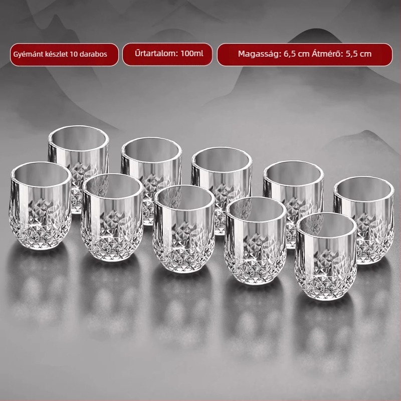 Luxus likőr pohár készlet, kiváló minőségű üveg, háztartási használatra, 100 ml