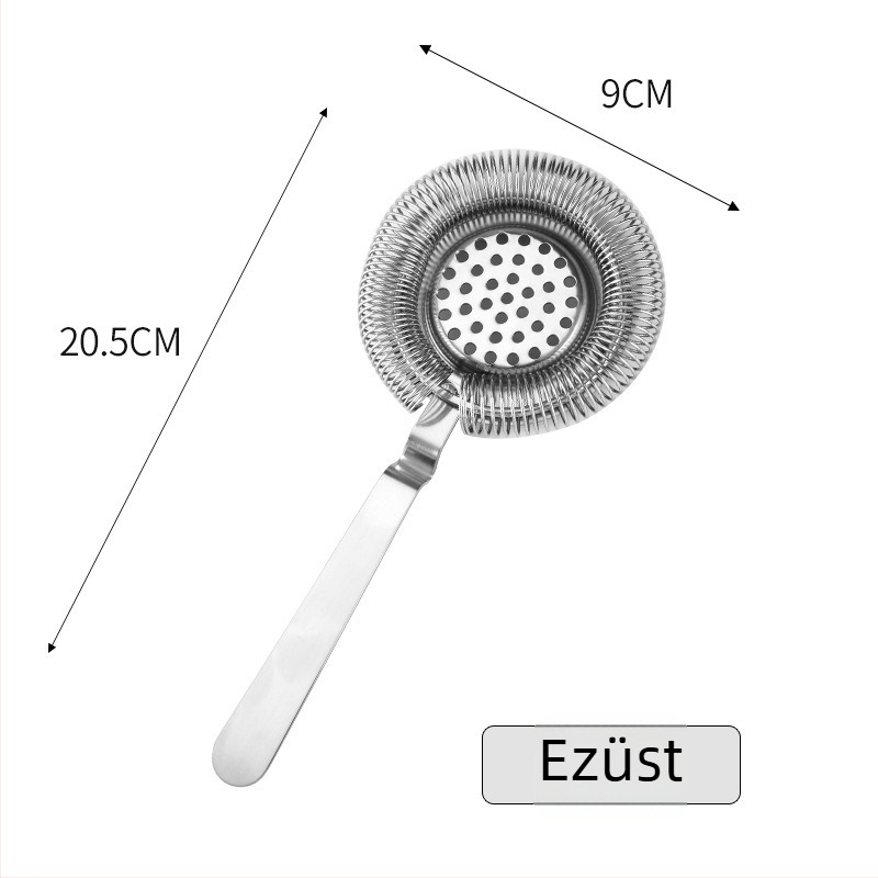 Rozsdamentes acél Hawthorne koktél szűrő – európai stílusú jégszűrő bárhoz