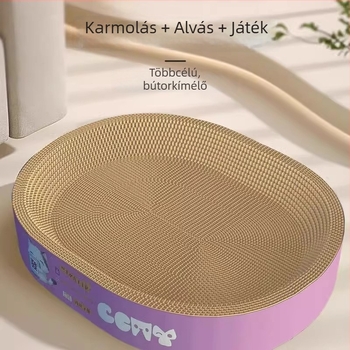 Integrált karmoló tábla függőleges sisal oszloppal, extra nagy, kopásálló és szőrszálak nélküli, macskafészek minden évszakra