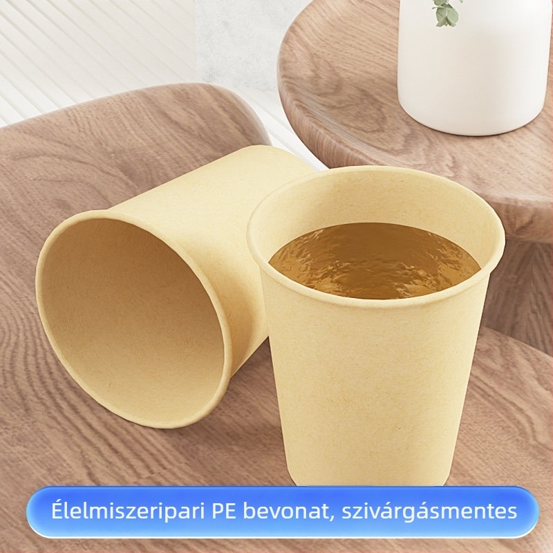 Eldobható vastagított papír pohár, otthoni és irodai használatra, forró és hideg italokhoz, tej-tea pohár, 250 ml, 100 darab