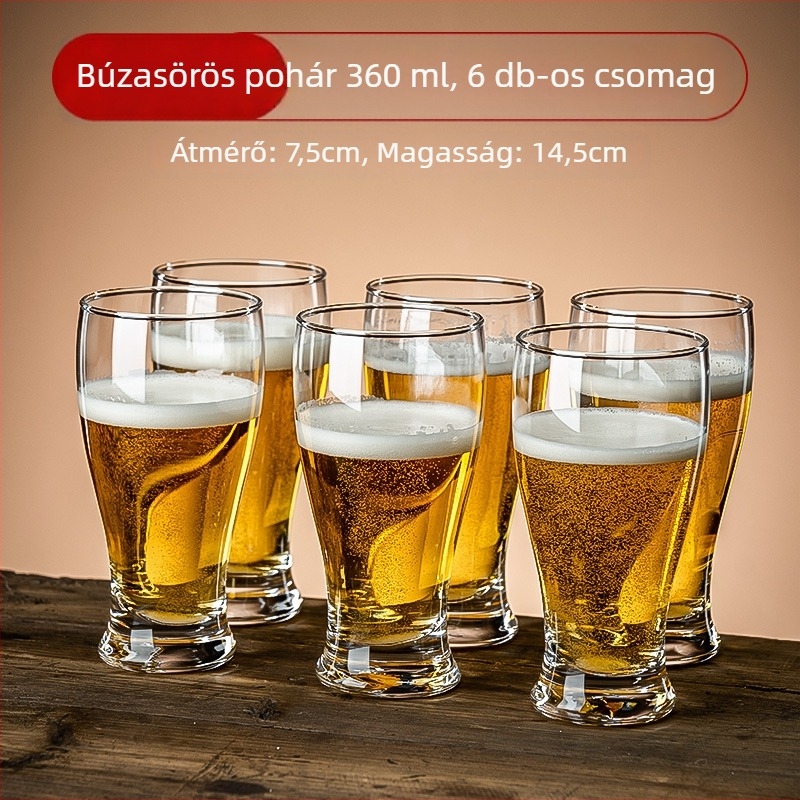 Otthoni sörös pohárkészlet, vastagabb kivitelű kézműves sörökhöz, divatos csapolt sör poharak, prémium, könnyed luxus dizájn