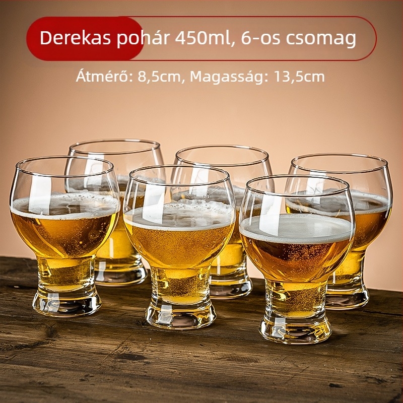 Otthoni sörös pohárkészlet, vastagabb kivitelű kézműves sörökhöz, divatos csapolt sör poharak, prémium, könnyed luxus dizájn