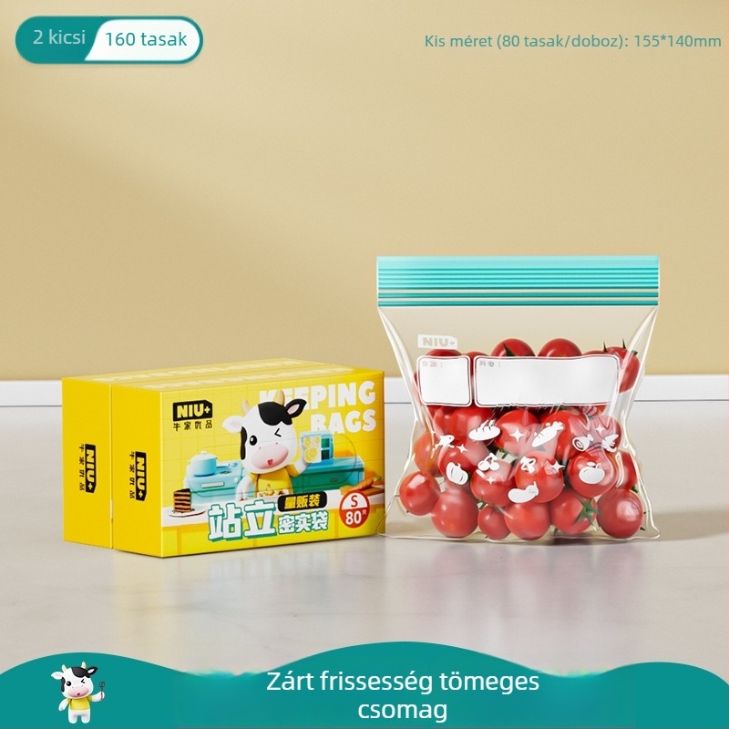 Élelmiszer-minőségű zárható zacskók konyhának és hűtőszekrénynek, fagyasztóbarát, vastag tároló zacskók