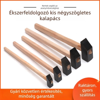 Kis vasból készült kalapács – négyszögletes fejű kalapács fémmunkákhoz és ékszerfiniseléshez arany- és ezüstékszerekhez