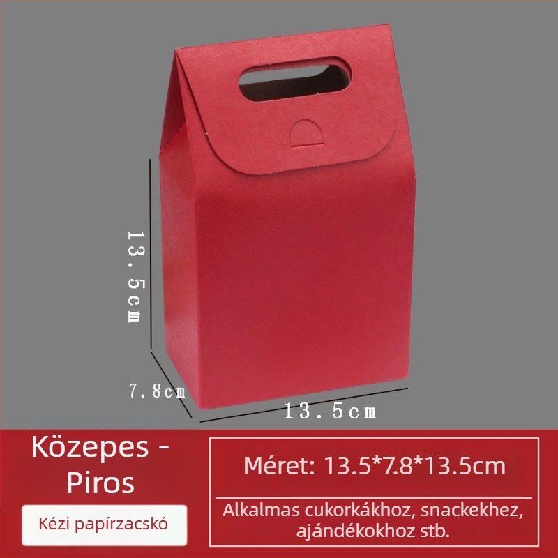Kézben tartható kraftpapírdoboz édességek és nassolnivalók csomagolásához