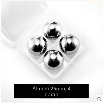 304 rozsdamentes acél jéggolyó, átmérő 25,4 mm, whiskyhez – fém whiskey-kő bárhoz