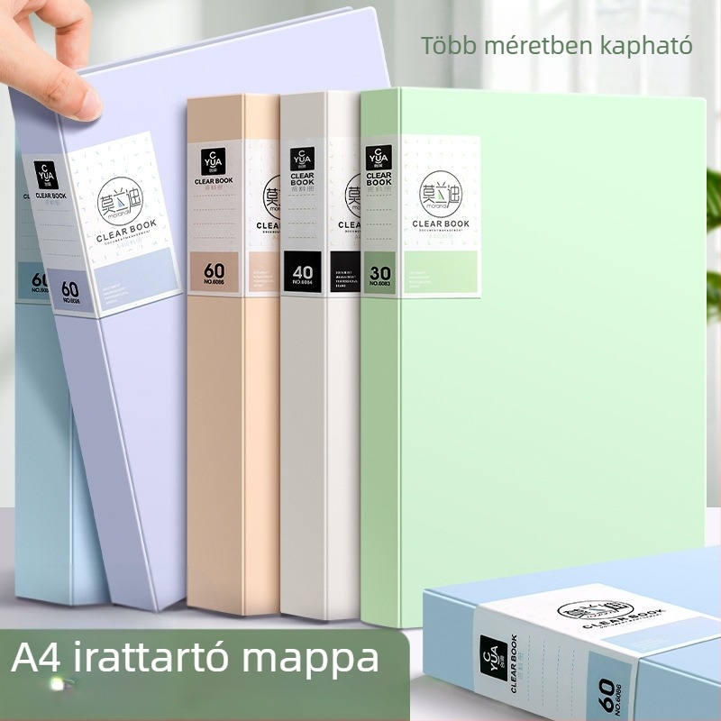 Morandi A4 mappa átlátszó betétekkel dokumentumokhoz, vizsgadolgozatokhoz és kottaívekhez