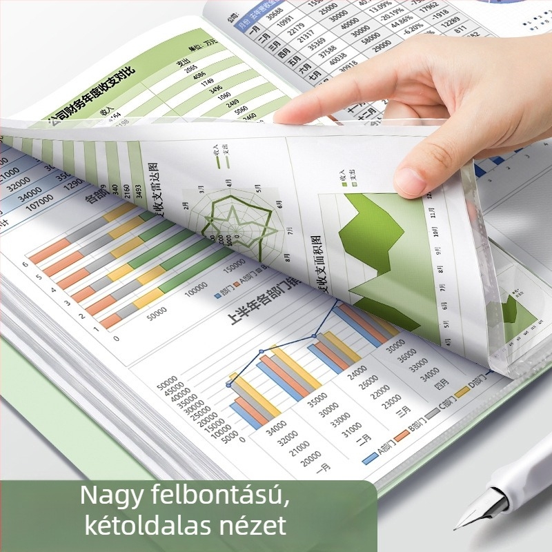 Morandi A4 mappa átlátszó betétekkel dokumentumokhoz, vizsgadolgozatokhoz és kottaívekhez