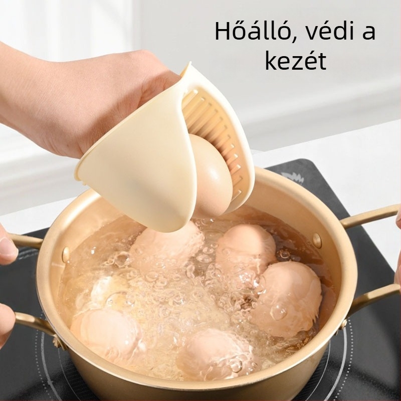 Silikon sütőkesztyű, hőálló és csúszásmentes fogással, forró tálak és tányérok kezelésére