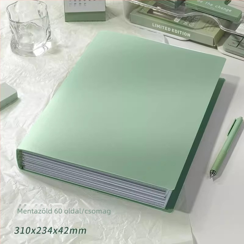 A4-es mappa tesztek tárolására áttetsző betétekkel – irodai dokumentumok mappa